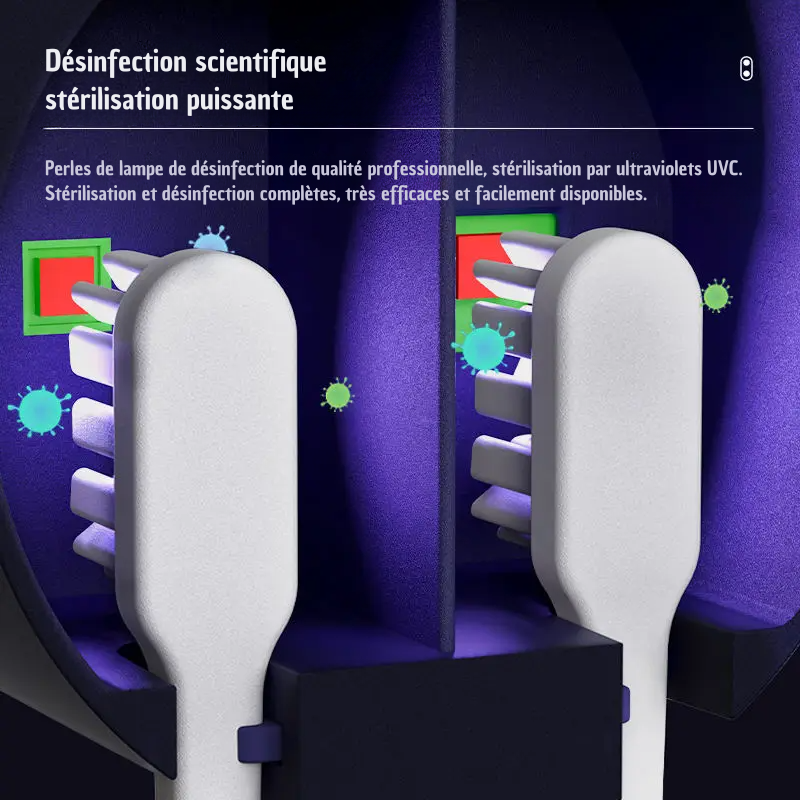 Stérilisateur de brosse à dents UV intelligent sans fil